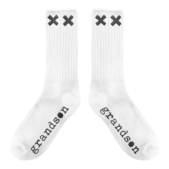 Arrow Mid Calf Socks in white